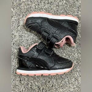 Puma Vista Glitz V Infant/Toddler sneakers-Black/Pink-Size 4C